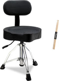 Drum Stool Throne with Backrest Hydraulic Adjustable Guitar Chair