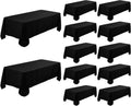 12 Pack Black Tablecloths for Weddings and Parties, 60 x 102 in