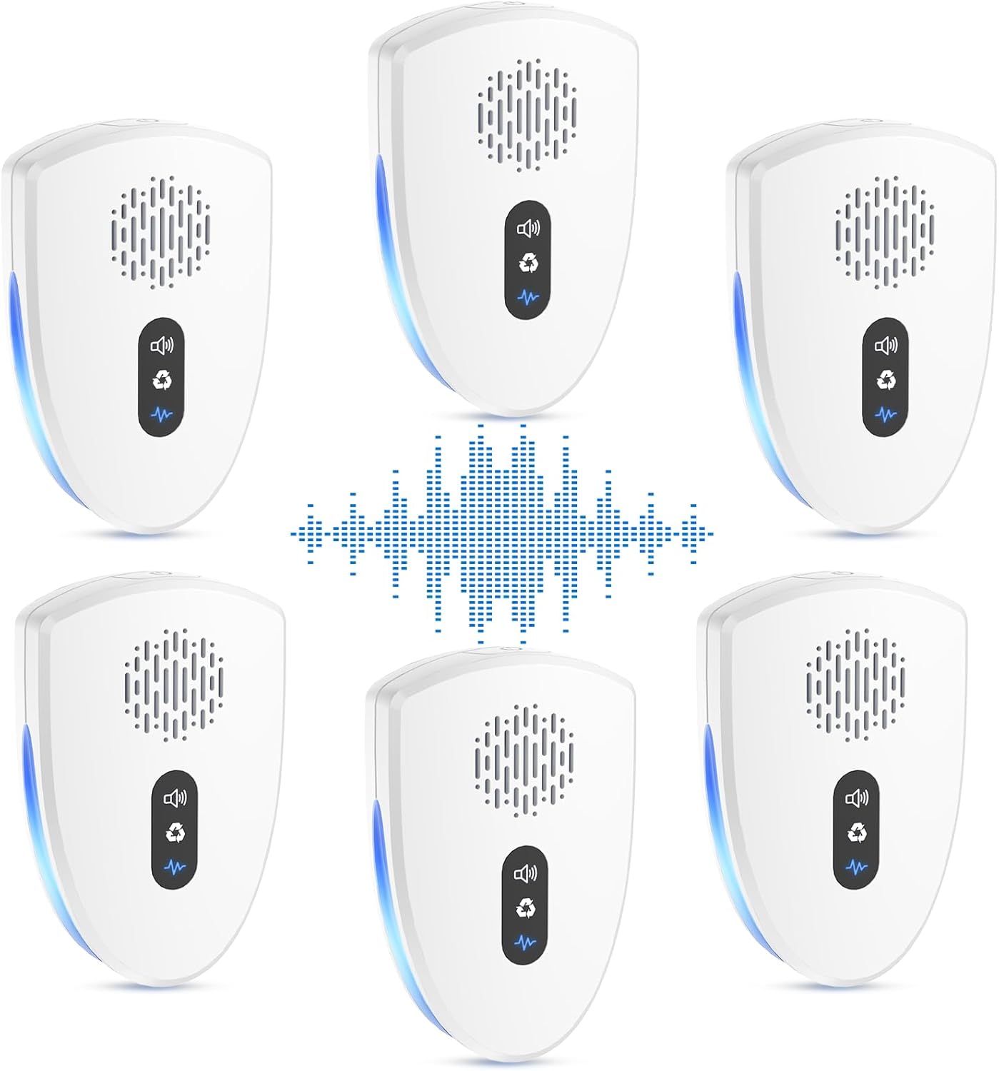 6 Pack Ultrasonic Pest Repeller by FEARLEFT