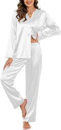 Ekouaer Silk Pajamas For Women 2 Piece Set - Comfortable Satin PJs