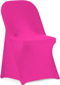 Fuchsia Spandex Folding Chair Covers 25-Pack - Easy Fit for Events