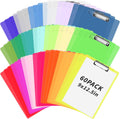 60 Pcs Plastic Clipboards in 20 Colors for Classroom and Office
