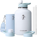 Coolflask 64 oz Insulated Water Bottle - Half Gallon, Long Cold