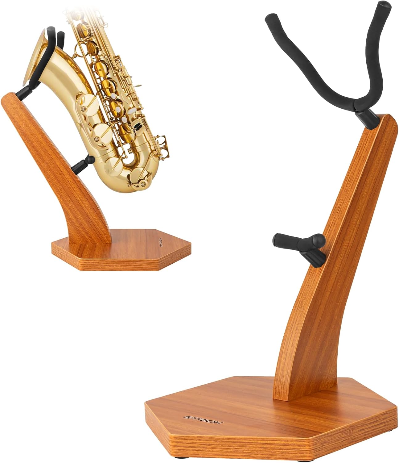 STRICH Wooden Saxophone Stand for Alto and Tenor Saxophones