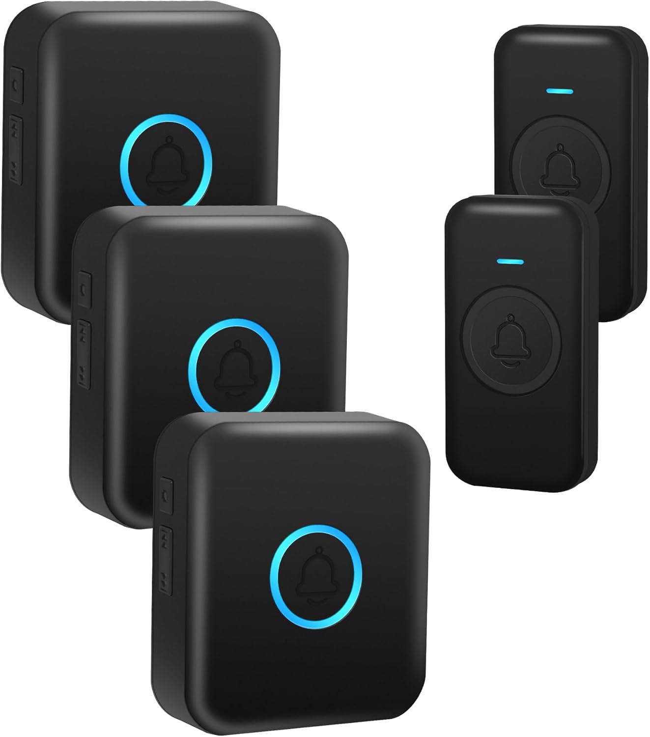 Easy Install Wireless Doorbell Kit - 60 Chimes, Long Range, 3 Receivers