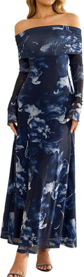KUTUMAI Women Off Shoulder Bodycon Maxi Dress - Elegant Fit