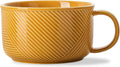 Ceramic Soup Bowl with Handle 38 oz Extra Large Mustard Yellow