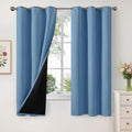 100% Blackout Curtains 68 in Length Denim Blue - Room Darkening Panels