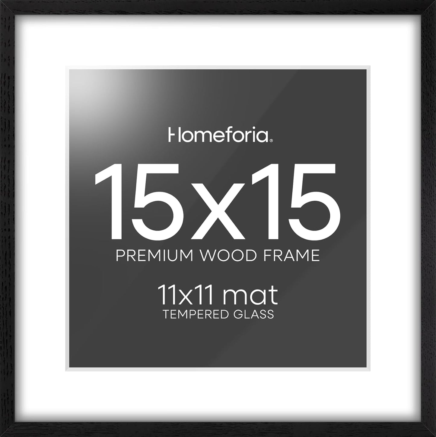 15x15 Black Wood Frame by Homeforia for Elegant Display