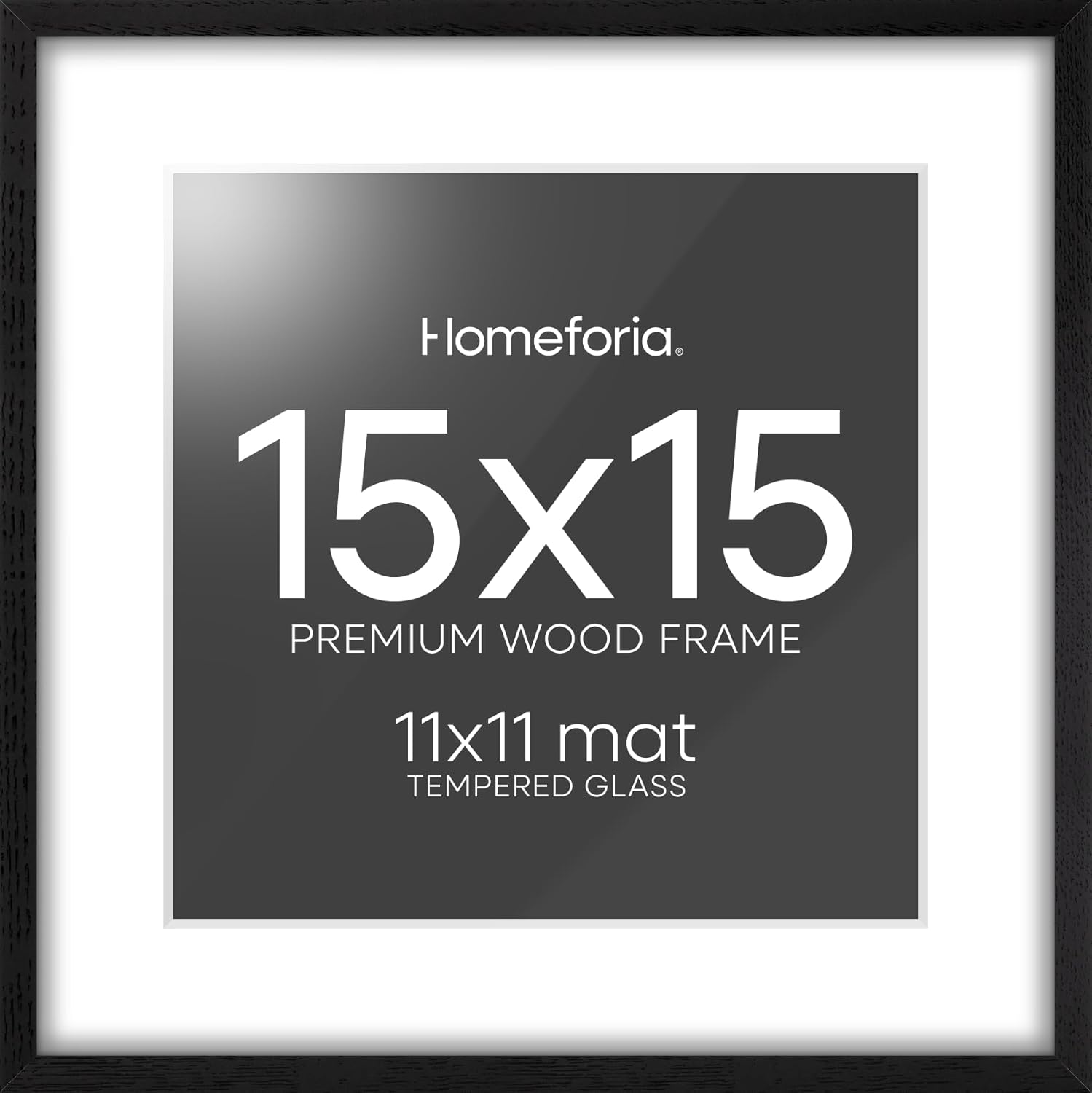 15x15 Black Wood Frame by Homeforia for Elegant Display