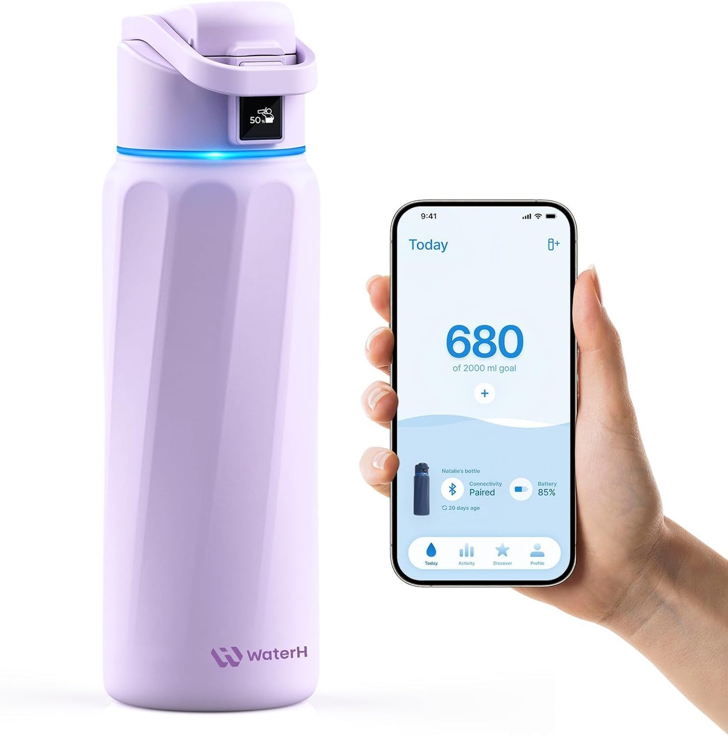 BOOST Smart Water Bottle by WATERH - Hydration Tracker & Reminder