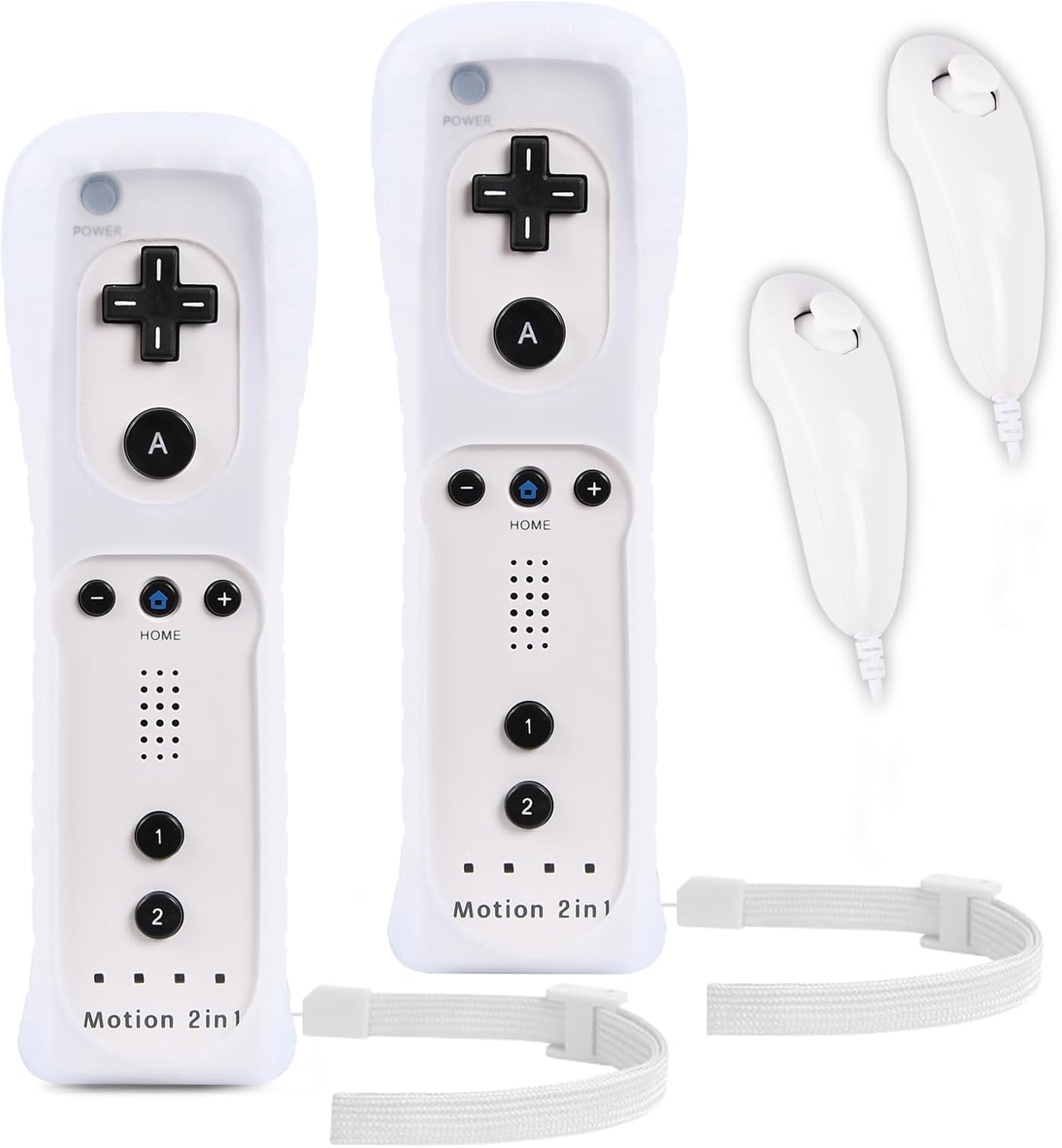 Motion Plus Wii Controllers 2Packs with Nunchucks for Gaming