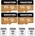 Ultimate Data Security: GIGASTONE 512GB Micro SD 4PK ~5Yrs Data Recovery, 4K UHD, 100/60MB/s