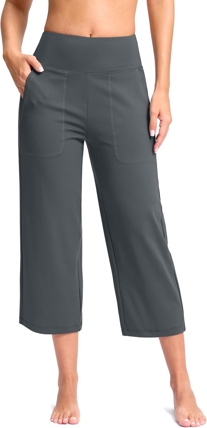 Women's Capri Pants with Pockets for Yoga and Casual Wear