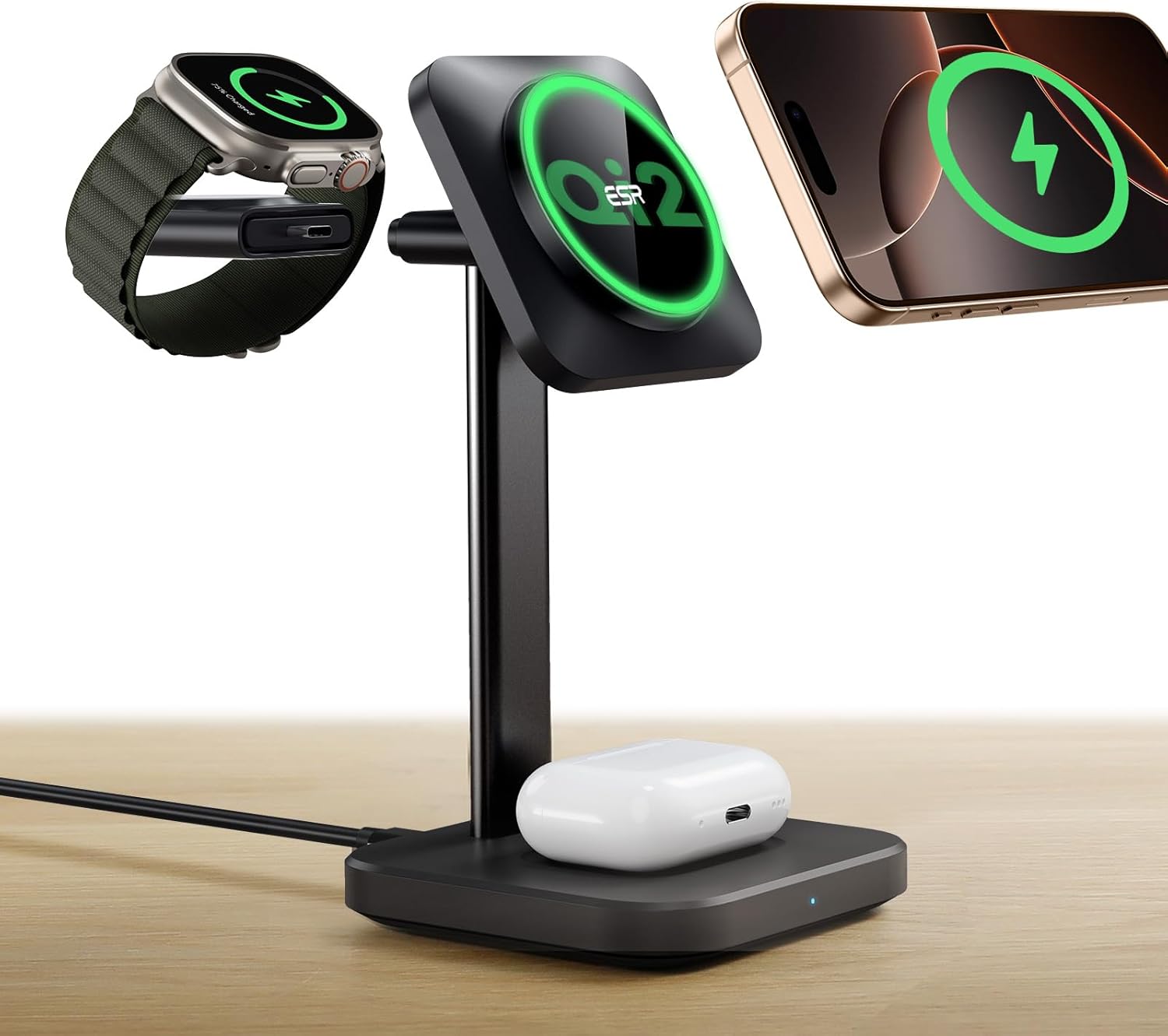 ESR Qi2 3-in-1 Wireless Charging Stand- Fast Charging