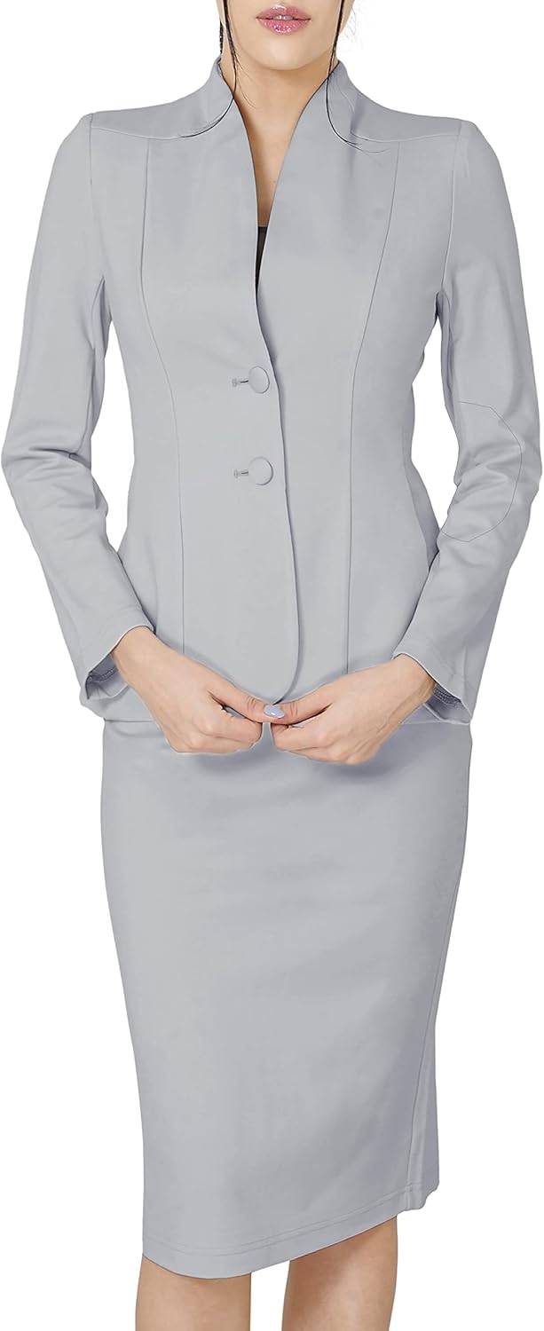 Marycrafts Womens Blazer Skirt Suit Set for Business Attire