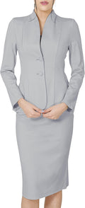 Womens Blazer Skirt Suit Set - Professional 2 Piece Office Outfit