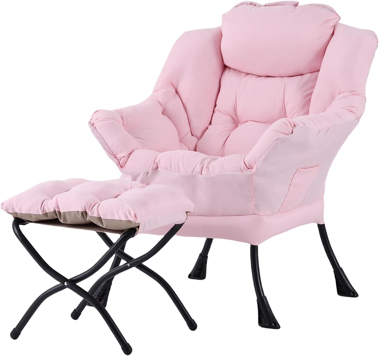 Welnow Lazy Chair with Ottoman for Modern Reading Spaces