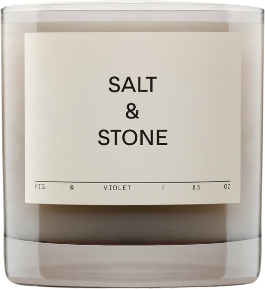 SALT & STONE Fig & Violet Scented Candle - Long-Lasting Aroma