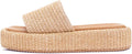 Monrovia Raffia Platform Sandals Women Slip On Espadrilles