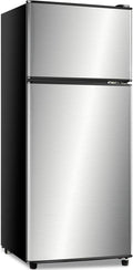 Anukis Refrigerator 3.8 Cu Ft 2 Door Mini Fridge with Freezer - Quiet