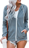 WROLEM Women Casual Full Zip Up Hoodie for Comfy Style