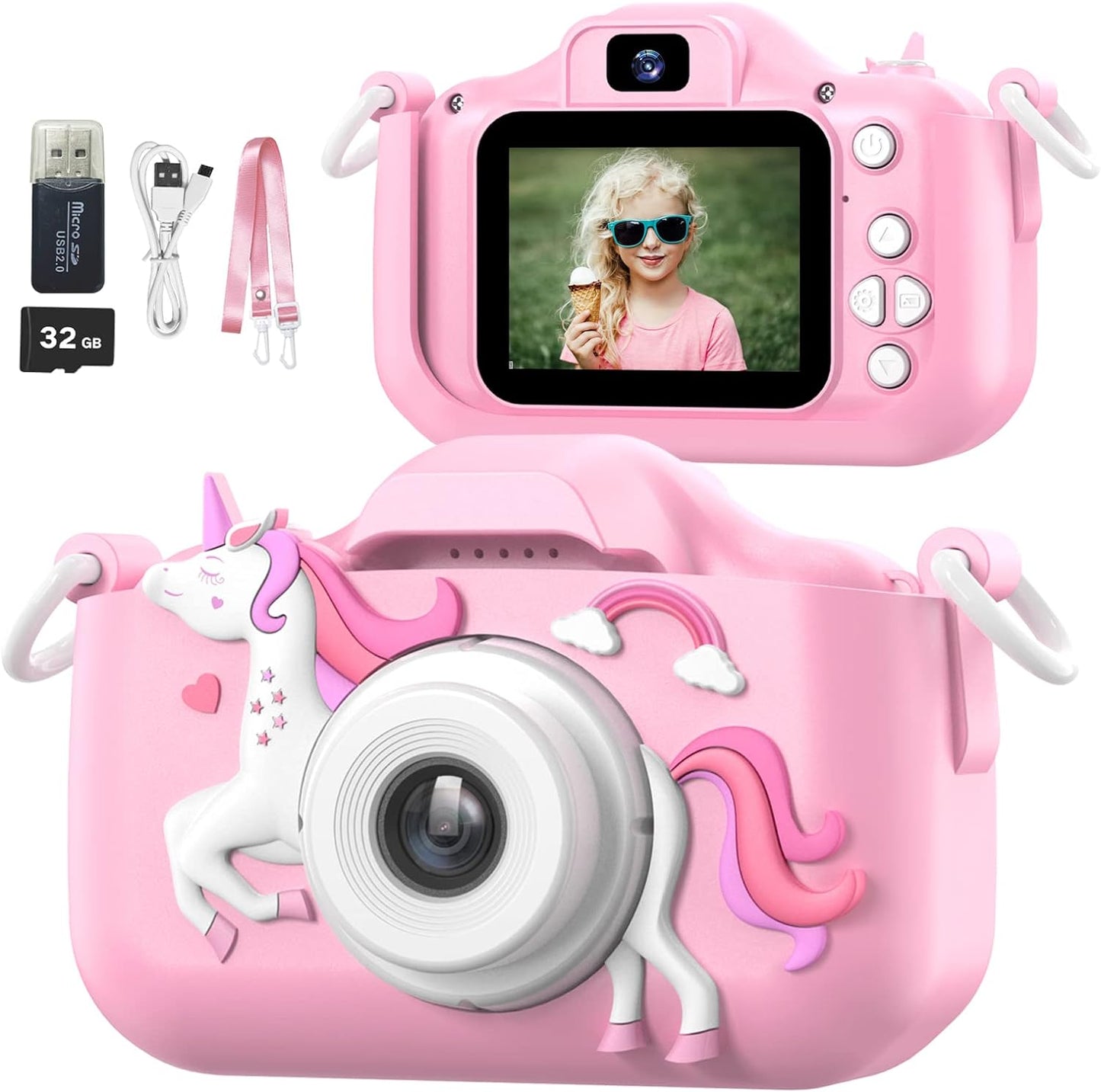 Portable Child Camera with Silicone Cover for Kids - Ideal Gift!