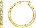 Gold Plated 23K Sterling Silver Inside-Out Hoop Earrings for Women