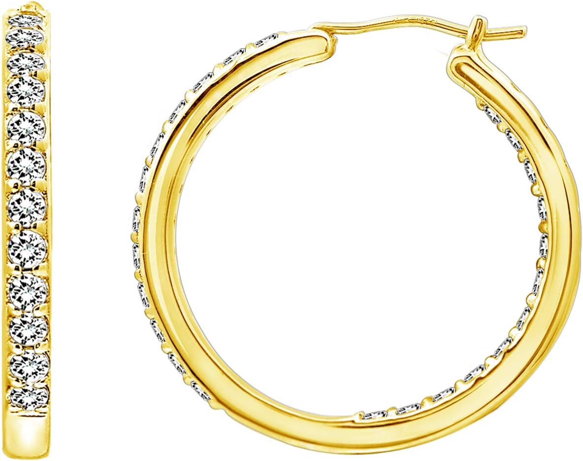 Inside-Out Hoop Earrings with Infinite Elements Zirconia Shine