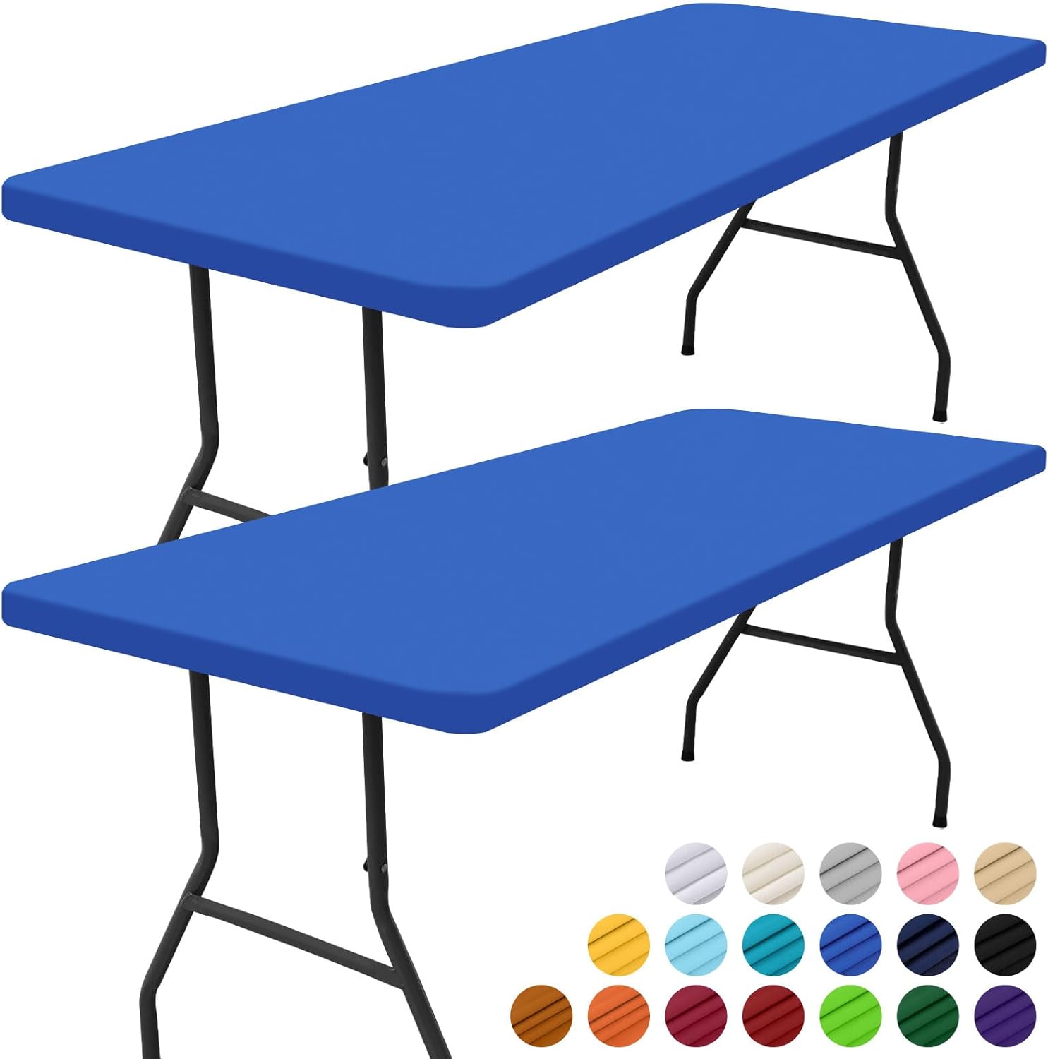 Smiry Waterproof Elastic Fitted Tablecloths for Outdoor Use