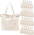 Segarty Canvas Tote Bag with Zipper - 24 Pack Reusable Bags