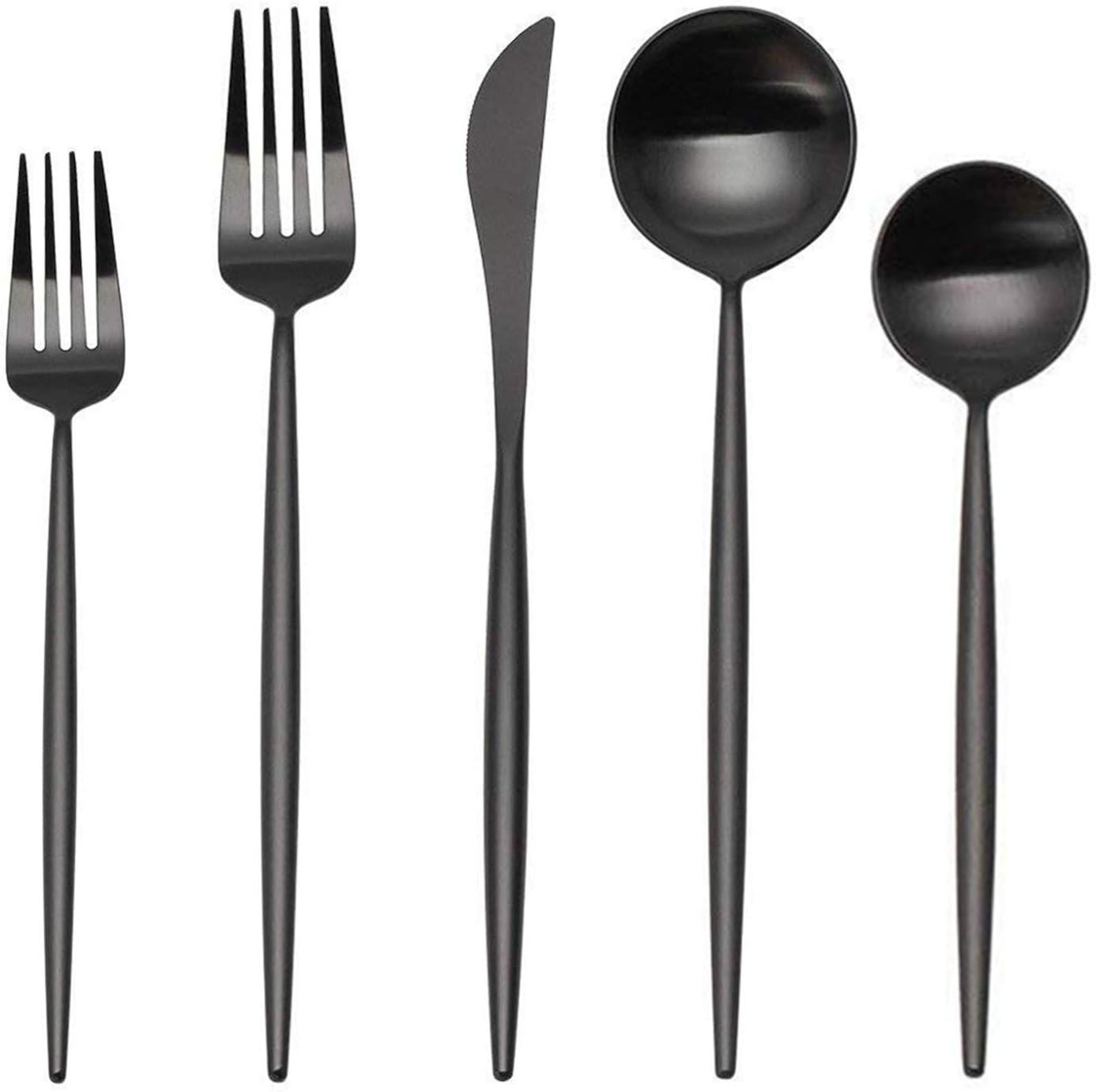 Matte Black Silverware Set - 20-Piece Stainless Steel Flatware