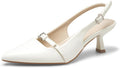 Greatonu Women's Kitten Heels Pointed Toe Slingback Pumps - Classic 5