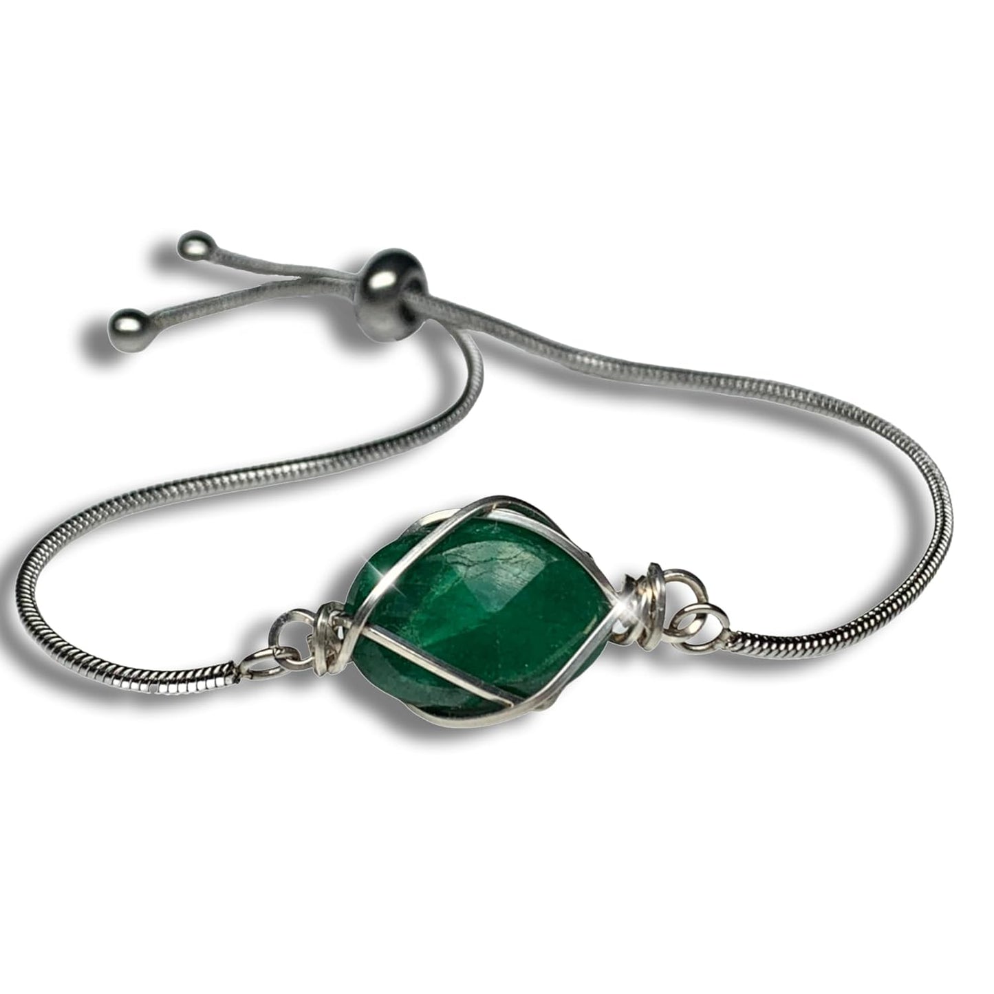 Handmade Emerald Birthstone Bracelet for Women - Unique Gift