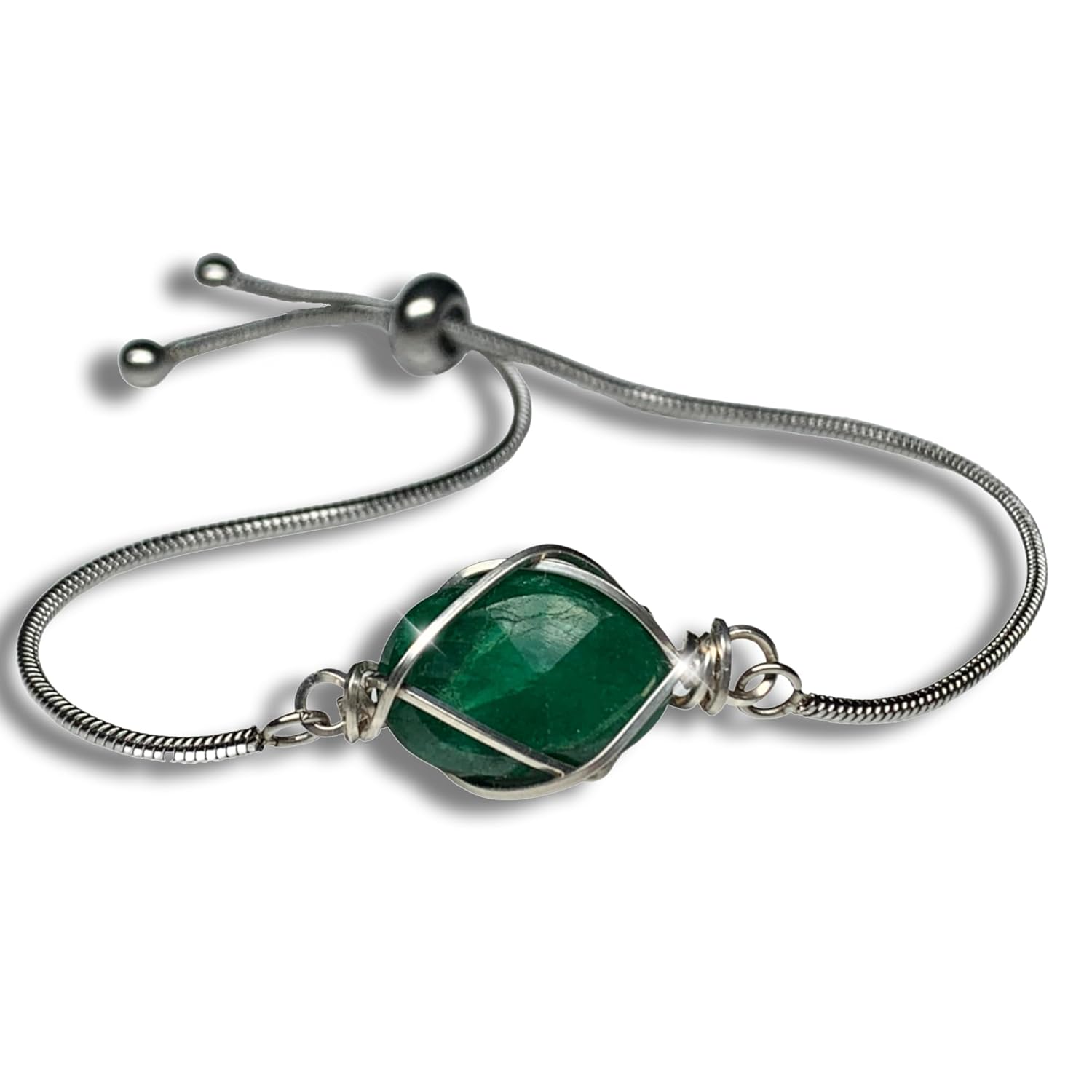 Handmade Emerald Birthstone Bracelet for Women - Unique Gift