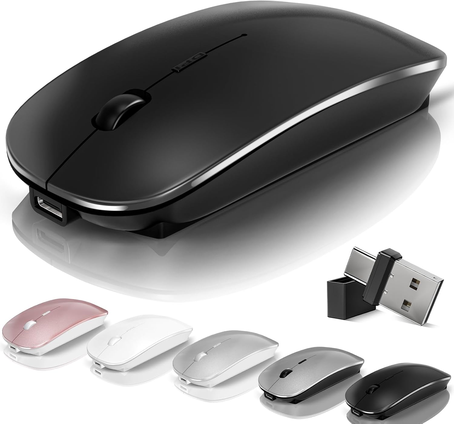 Silent Rechargeable Bluetooth Mouse - Dual Mode Switch