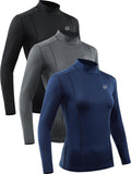 NELEUS Women's 3 Pack Athletic Compression Long Sleeve T Shirt - Dry
