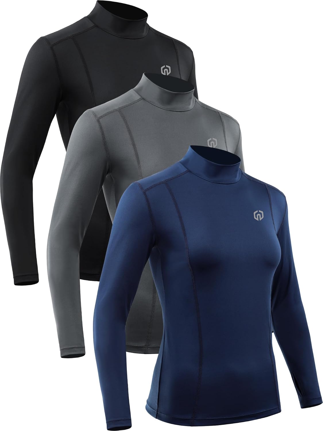 NELEUS Women's Compression Long Sleeve T Shirt 3 Pack for Fitness