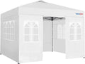 10x10 FT Pop Up Canopy Tent with Side Walls - Quick One-Push Setup