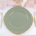 13 in Dusty Sage Green Baroque Charger Plates - Set of 12
