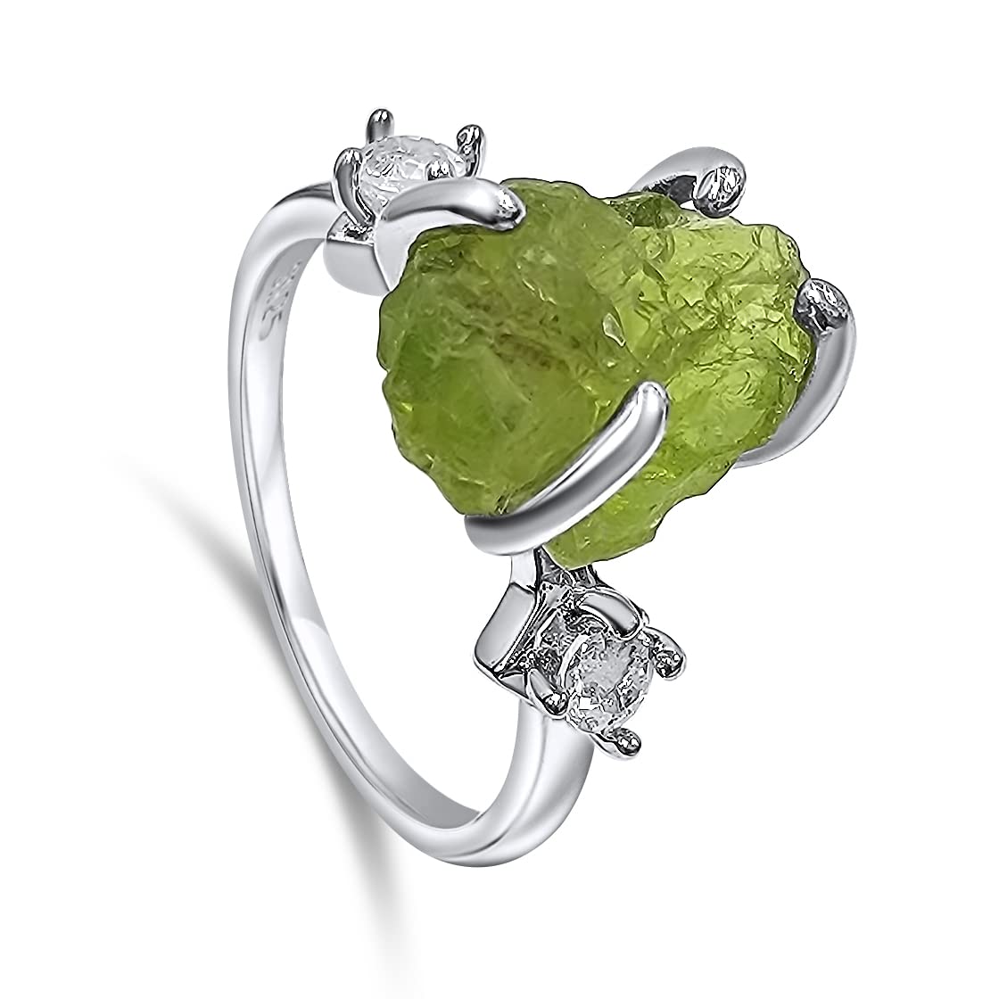 Real Raw Crystal Ring Birthstone Jewelry Gift for Her Unique