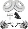 TRQ Wheel Hub Posi Ceramic Brake Pad G-Coated Rotor Kit for GM Trucks