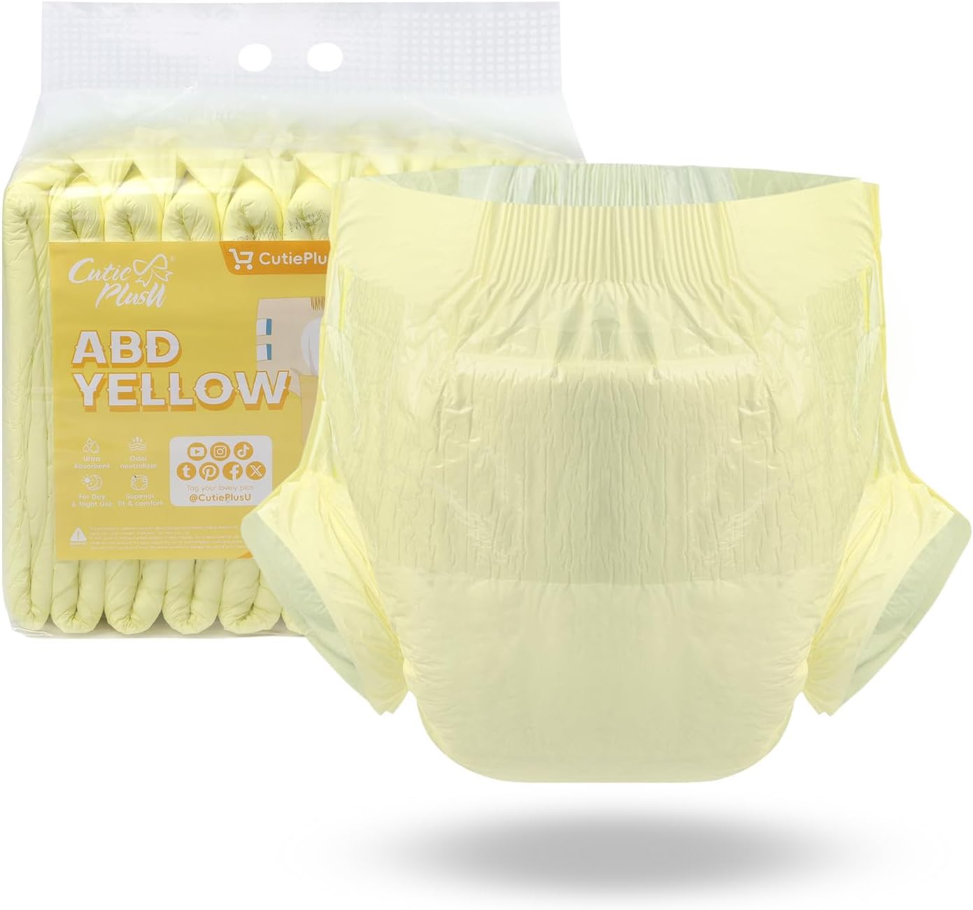 CutiePlusU Disposable Adult Diapers for Heavy Absorption Comfort