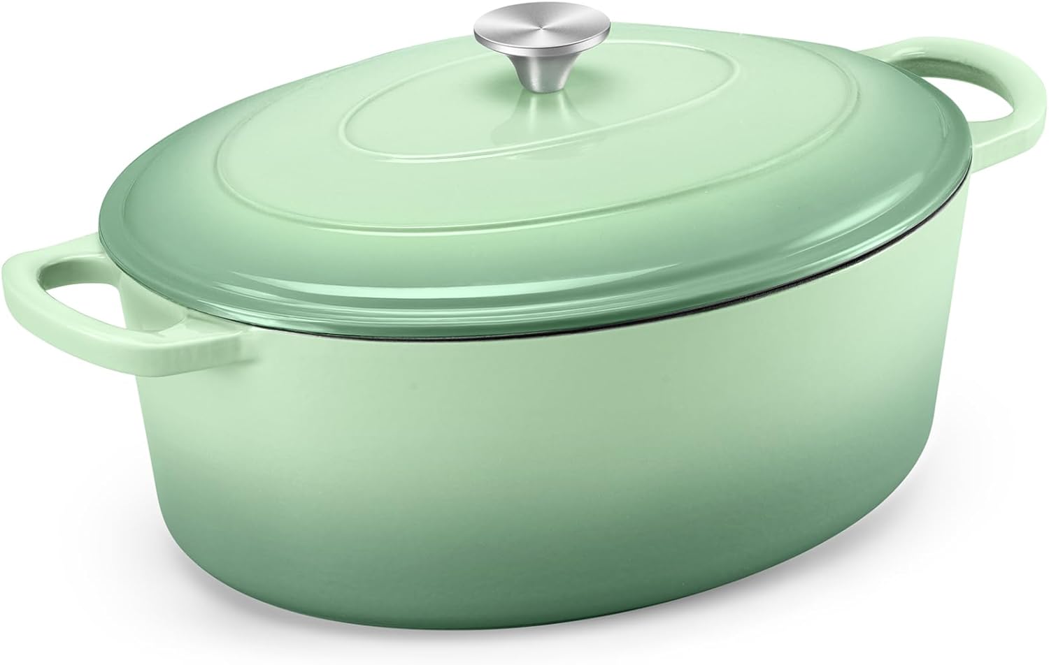 TeamFar 7QT Oval Dutch Oven for Baking, Stewing, and Frying