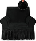 Super Soft Black Armchair Cover for Living Room Protection