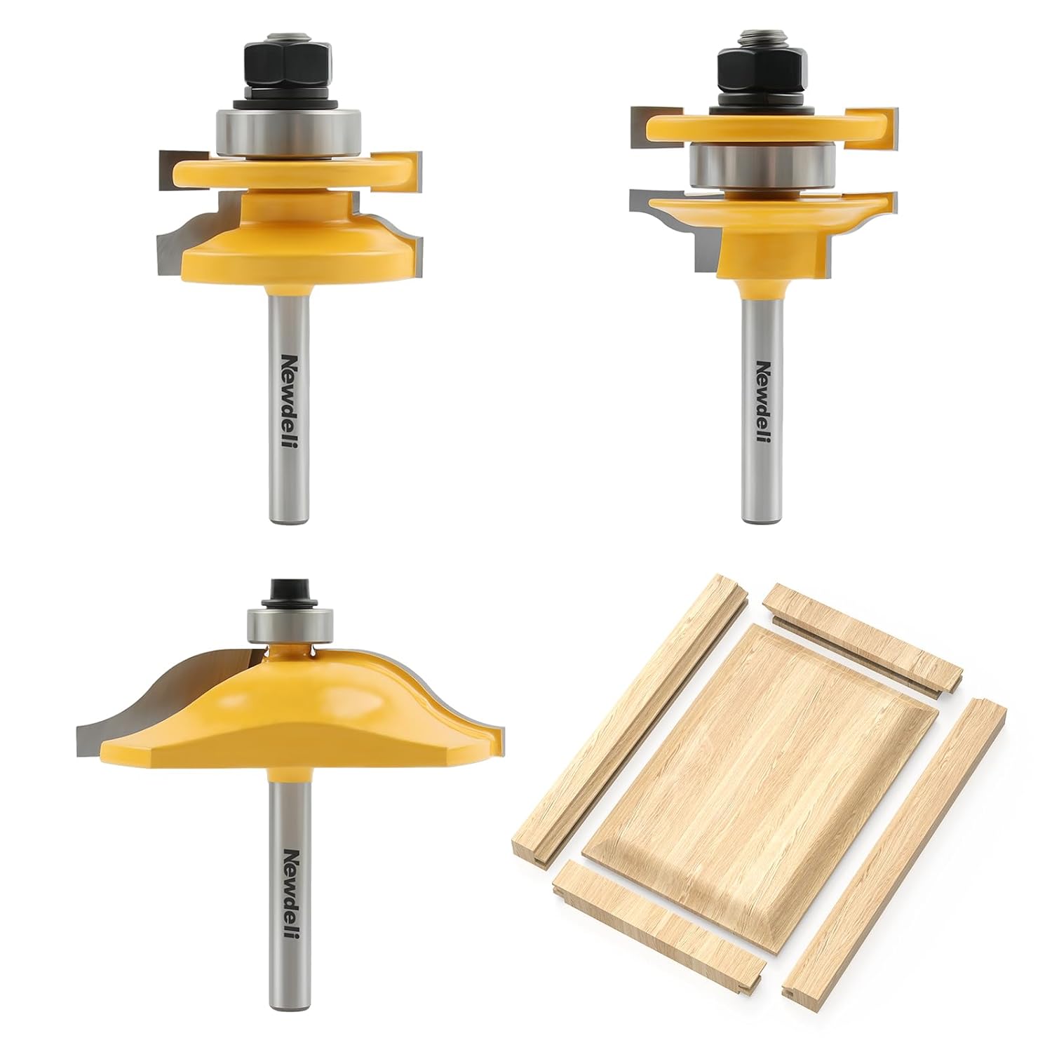 Newdeli Raised Panel Router Bits Set for Cabinet Making Tools