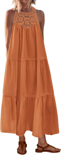 Halter Maxi Dress Summer Sundress 2025 - Breathable Boho Maxi