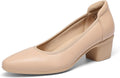 DREAM PAIRS Women's Low Chunky Block Heel Pumps - Comfortable Work