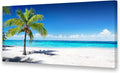 Large Canvas Wall Art Summer Ocean Waves Coconut Trees on Sands Beach