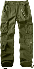 Women's Cotton Casual Military Cargo Work Pants - Warm Fleece Lined